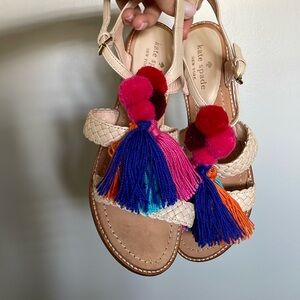 Kate spade tassel sandals pom pom